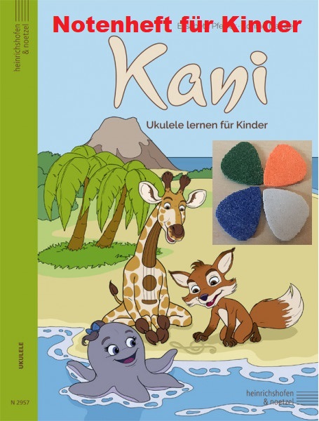 Kani - Ukulele Schule für Kinder mit 4 Filzplektren