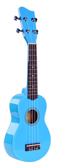 3 x Sopran Ukulele - rot blau natur - Sonderpreis
