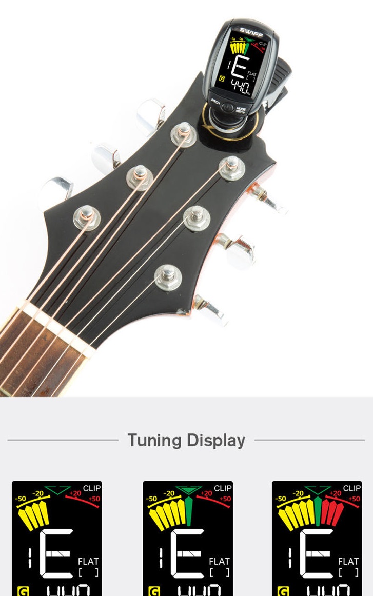 Stimmgerät Clip Tuner mit Color Display - Vibration + Micro Stimmgerät Clip Tuner mit Color Display - Vibration + Micro
