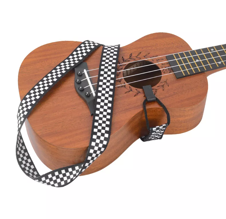 Ukulelen Gurt Damier - zum Einhängen am Schallloch