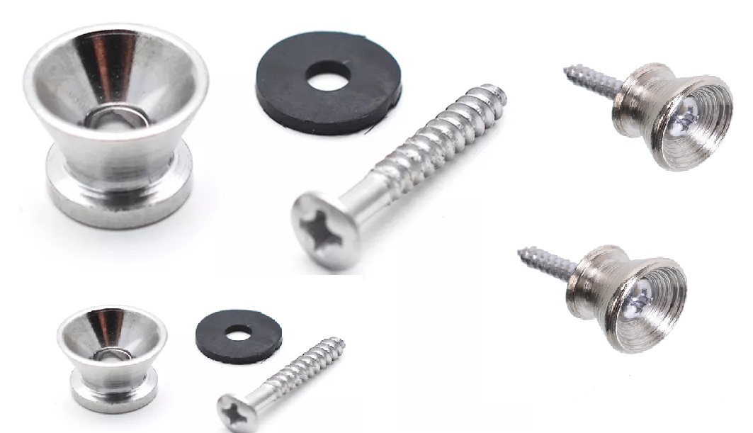 Gurtpins - Gurthalteknöpfe - Verchromt - 2 Stück