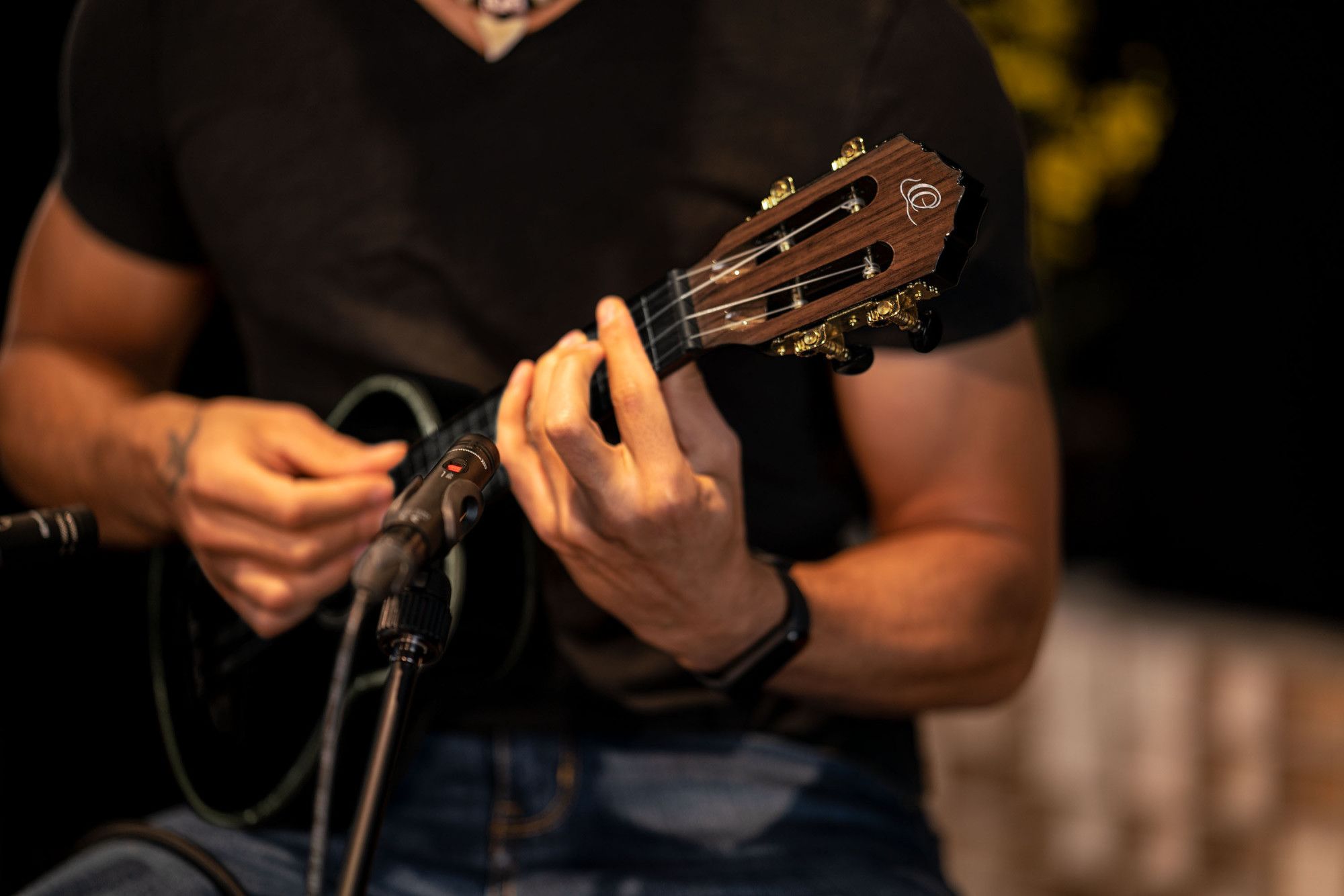Sopran Ukulele 21" Ortega schwarz mit GigBag-Stimmgerät + Plektren Sopran Ukulele 21" Ortega schwarz mit GigBag-Stimmgerät + Plektren