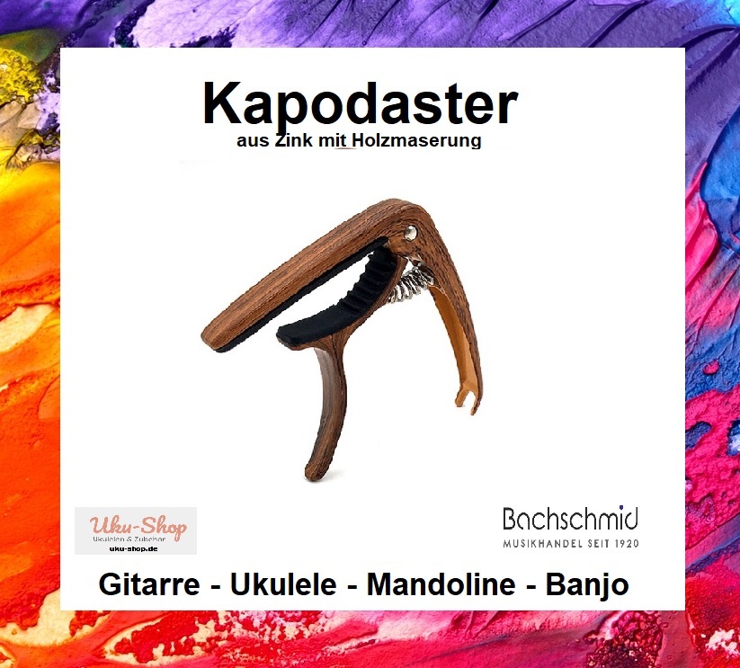 Kapodaster aus Zink - Holzmaserung - Dunkel