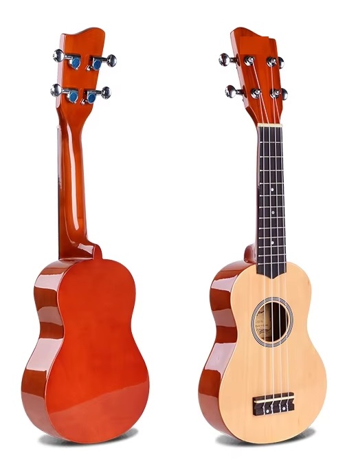 3 x Sopran Ukulele - rot blau natur - Sonderpreis