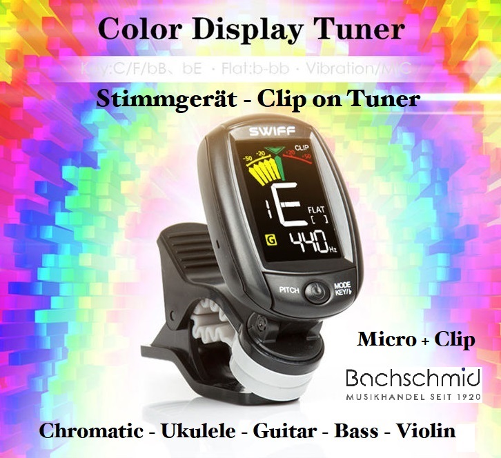 Stimmgerät Clip Tuner mit Color Display - Vibration + Micro Stimmgerät Clip Tuner mit Color Display - Vibration + Micro