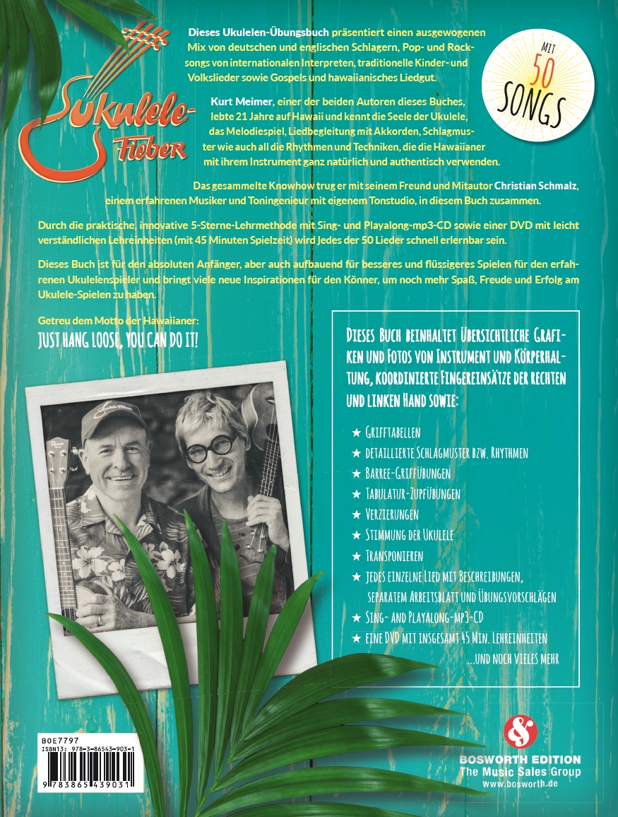 Ukulele Fieber - Das geniale Lehrbuch mit 50 Songs 270 Seiten mit CD+DVD