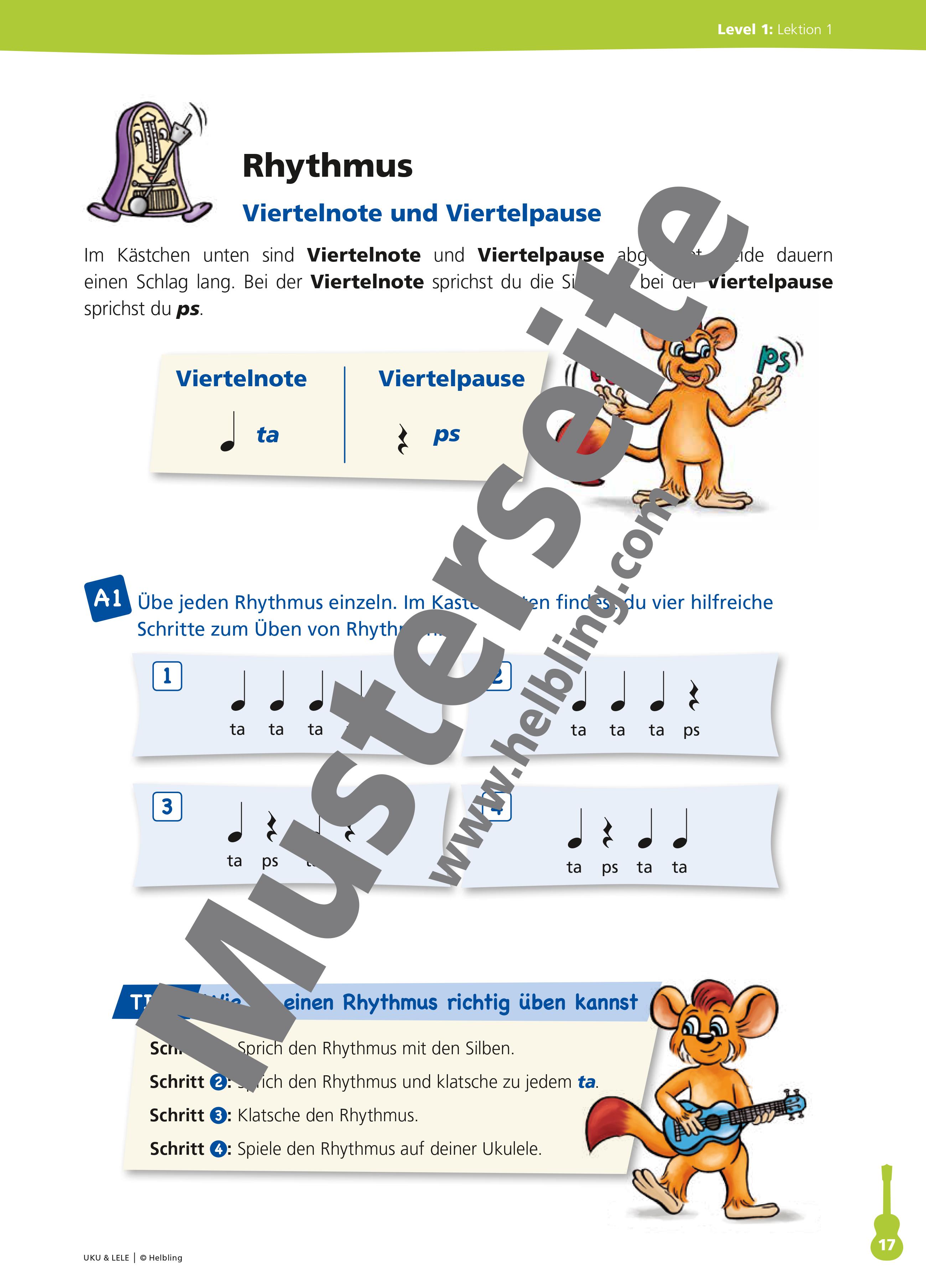 Sopran Ukulele mit Farbsaiten + Gigbag + Notenheft + Filzplektren