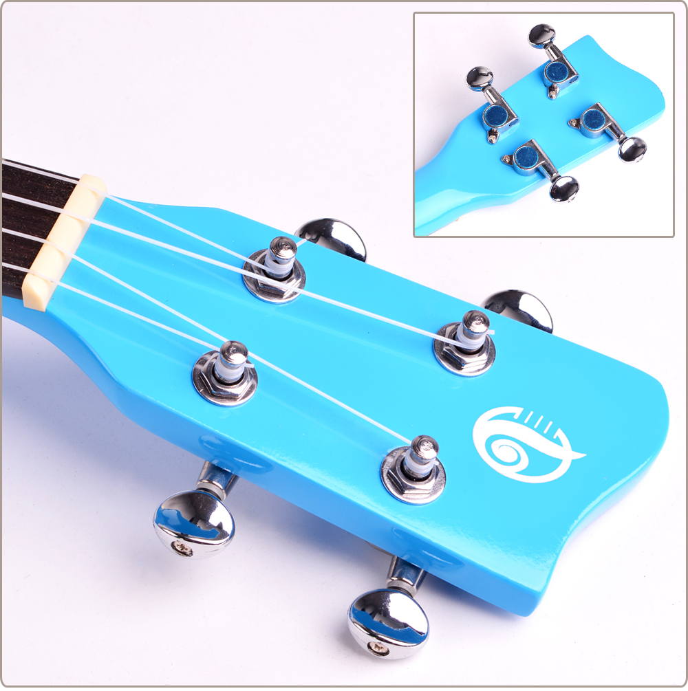 3 x Sopran Ukulele - rot blau natur - Sonderpreis