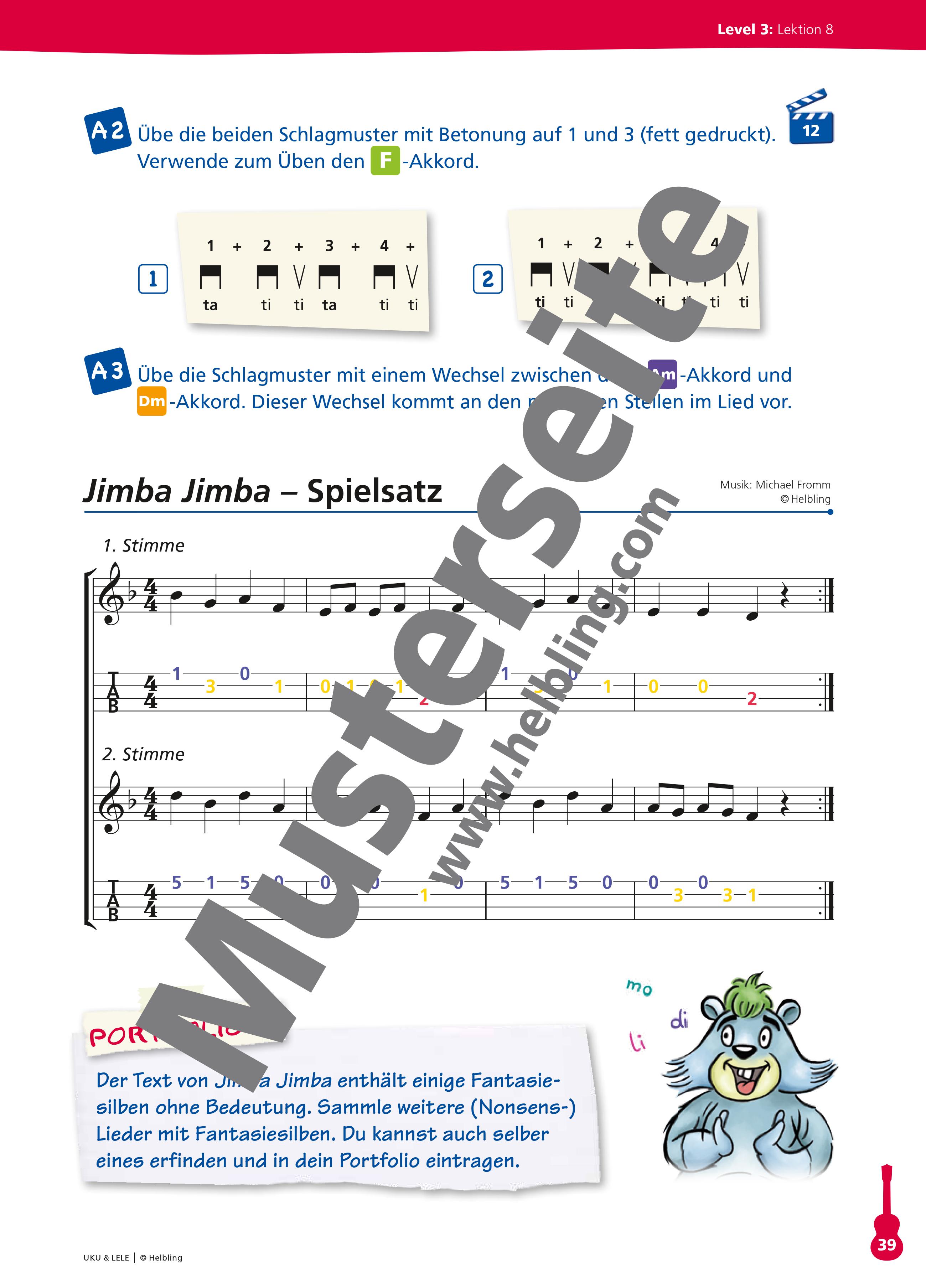 Sopran Ukulele mit Farbsaiten + Gigbag + Notenheft + Filzplektren