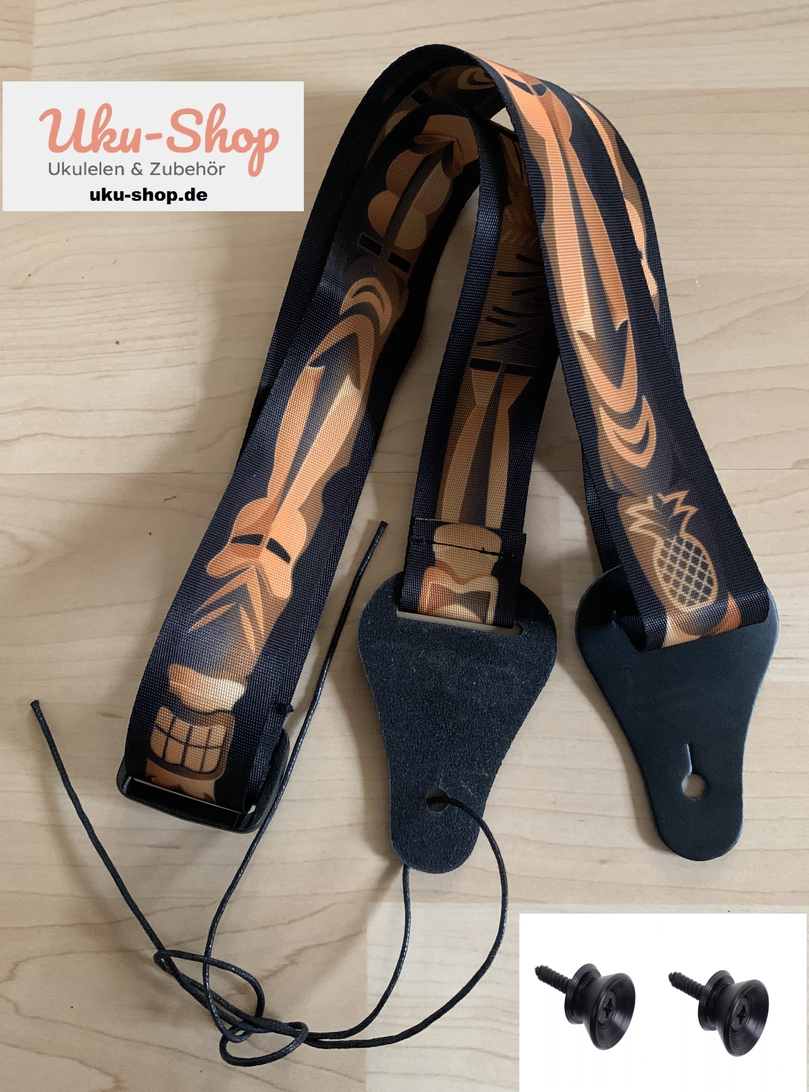 Ukulele Gurt mit 2 Gurthalteknöpfe-Gurtpins