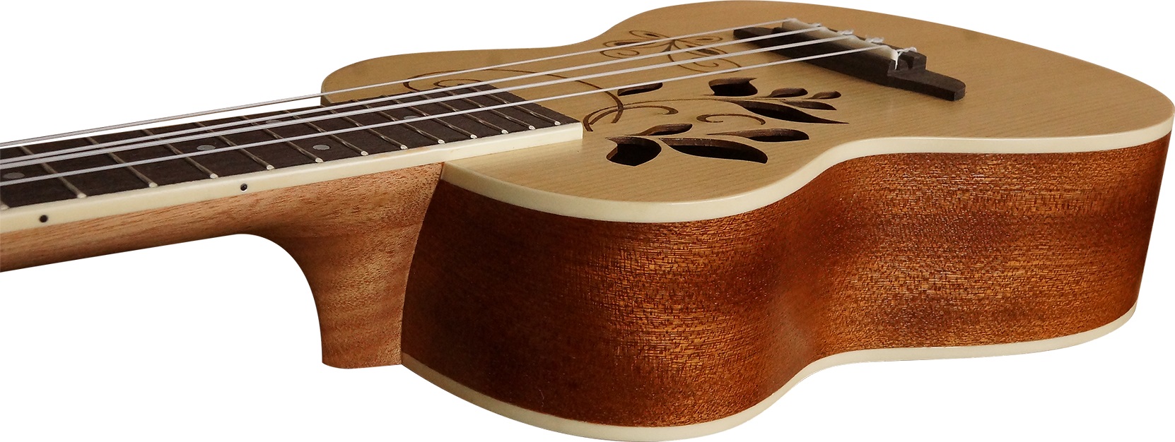 Konzertukulele 23" mit Blumenmuster-Schallloch