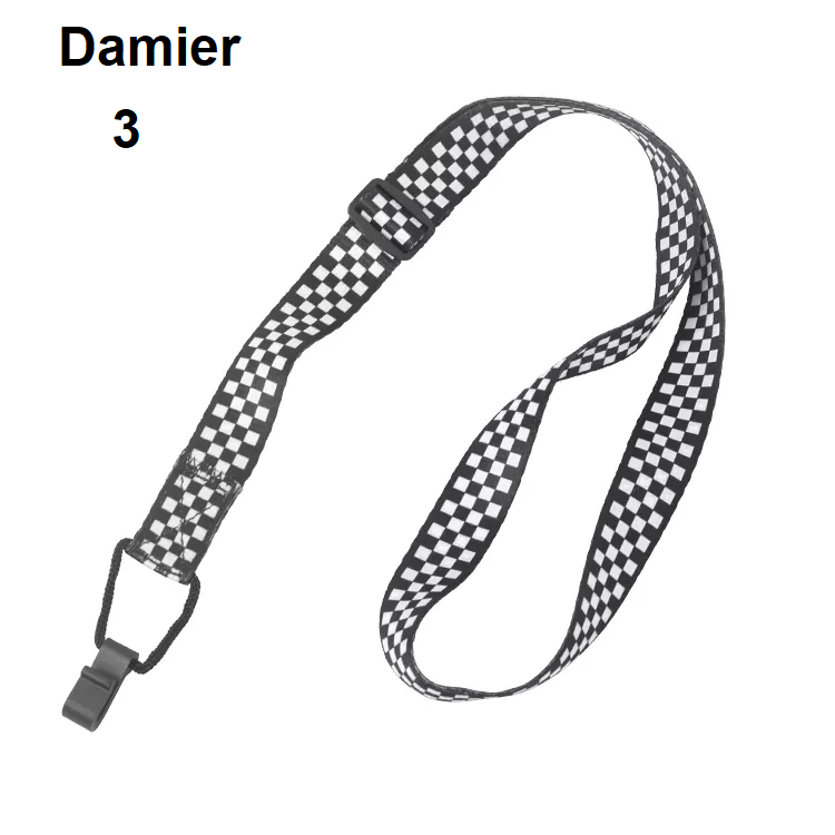 Ukulelen Gurt Damier - zum Einhängen am Schallloch