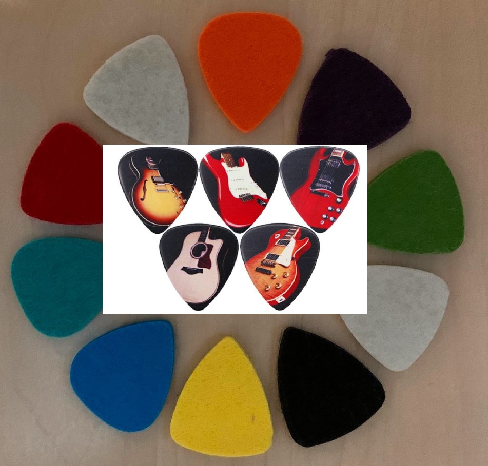 10 Filzplektren + 5 Zelluloid Plektren zum Sonderpreis