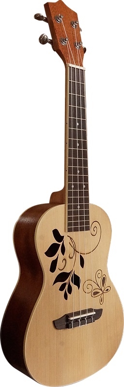 Konzertukulele 23" mit Blumenmuster-Schallloch