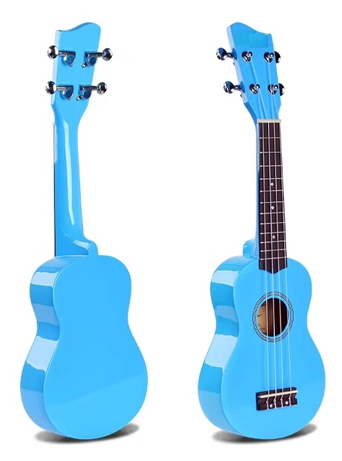 3 x Sopran Ukulele - rot blau natur - Sonderpreis