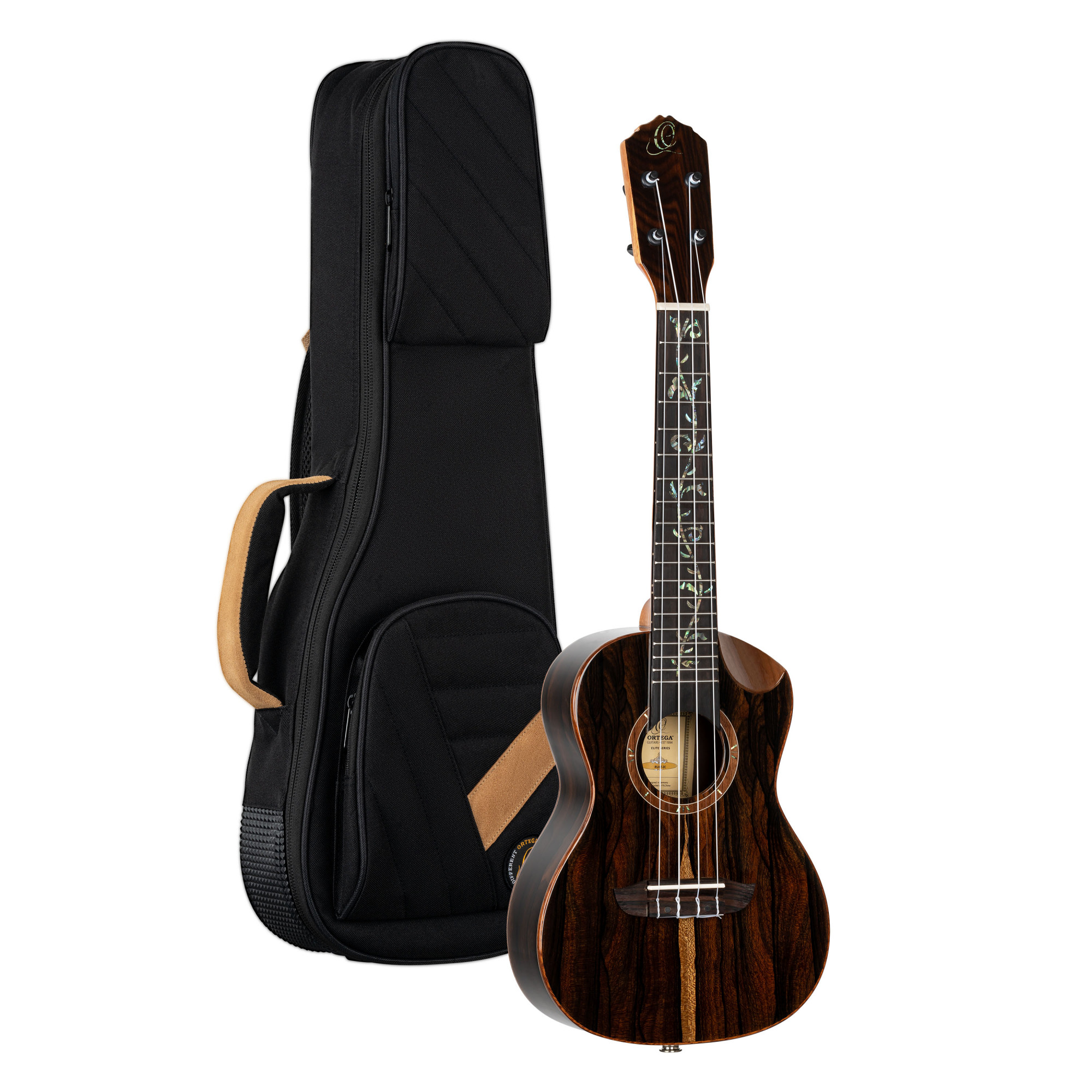 Ortega Konzert Ukulele Elite  aus Zirikote mit Tonabnehmer + Elite Gigbag