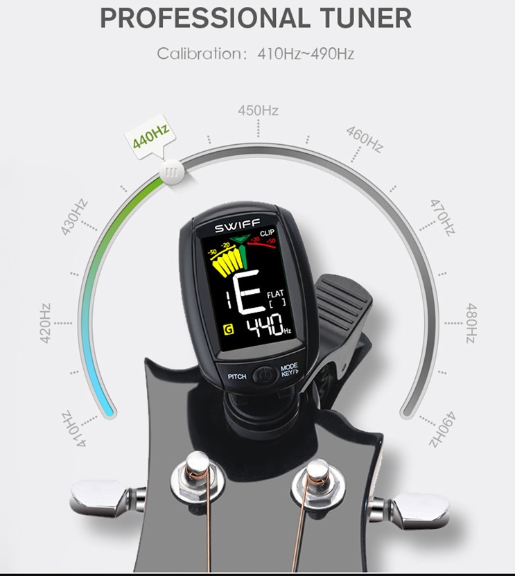 Stimmgerät Clip Tuner mit Color Display - Vibration + Micro Stimmgerät Clip Tuner mit Color Display - Vibration + Micro