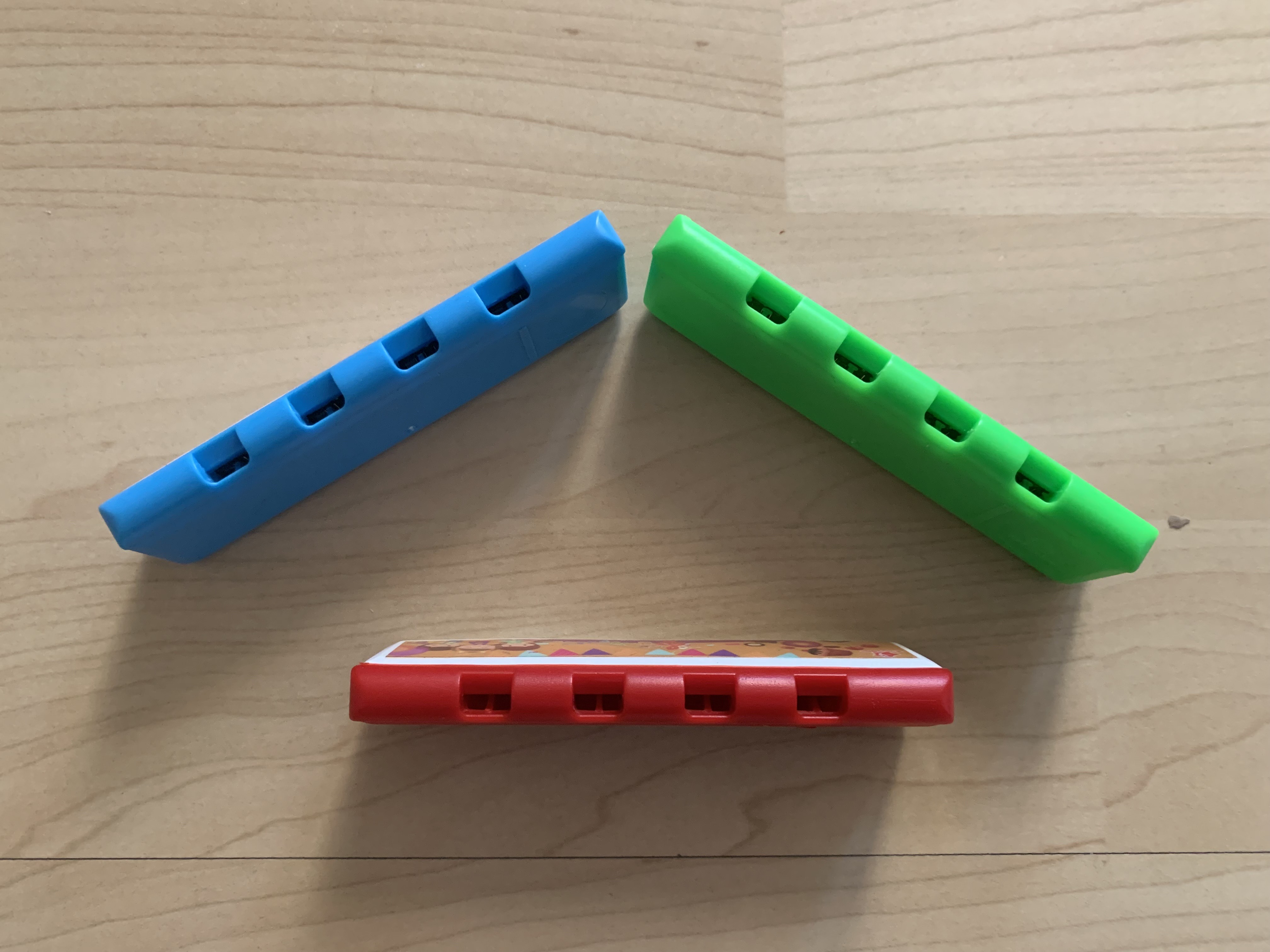 3 x Mundharmonika 4-Loch mit 8 Tönen - Ideal für Anfänger