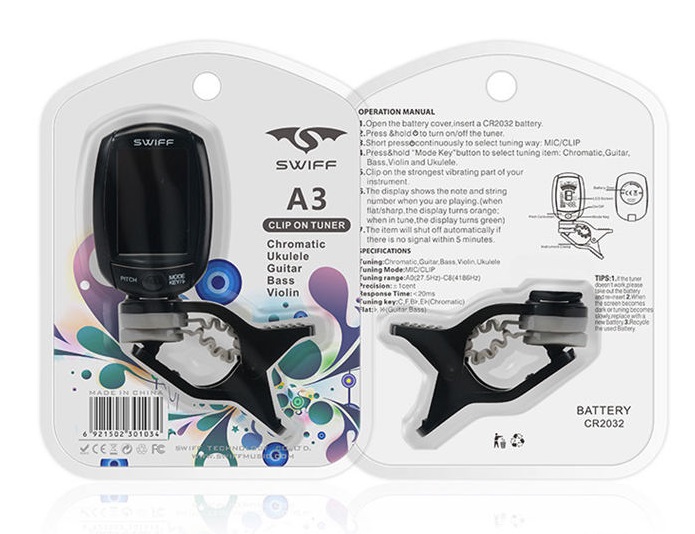 Stimmgerät Clip Tuner mit Color Display - Vibration + Micro Stimmgerät Clip Tuner mit Color Display - Vibration + Micro