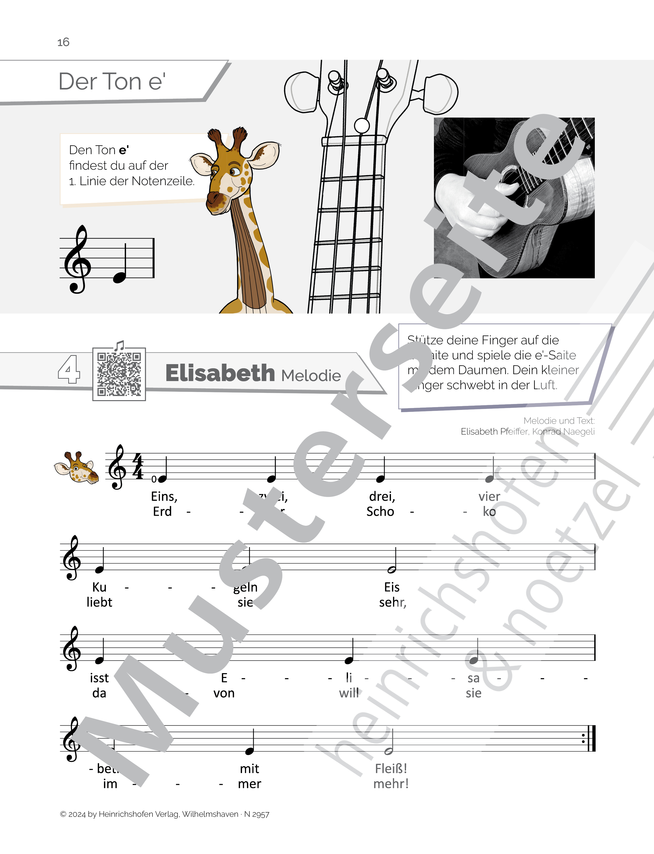 Kani - Ukulele Schule für Kinder mit 4 Filzplektren