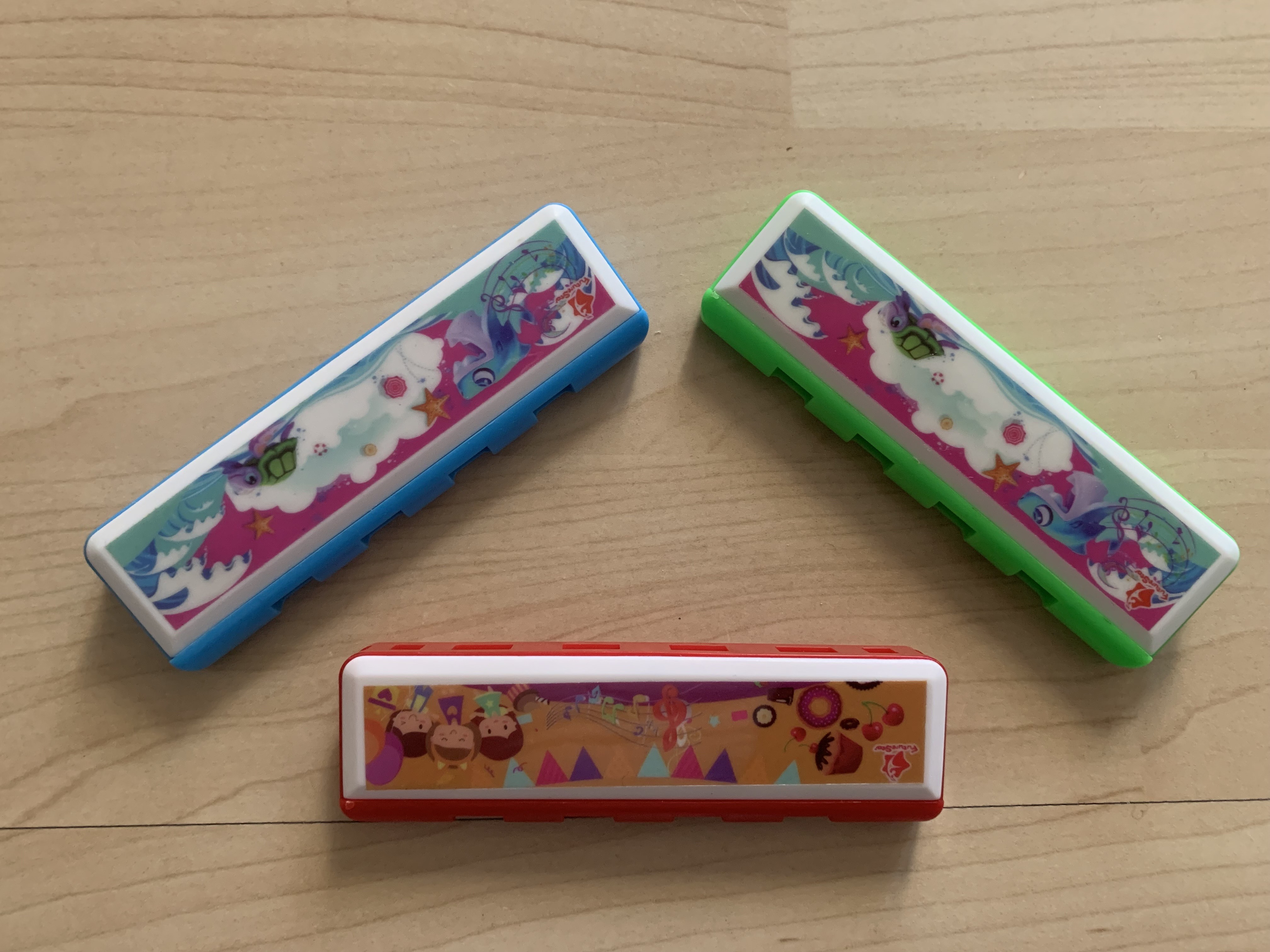 3 x Mundharmonika 4-Loch mit 8 Tönen - Ideal für Anfänger