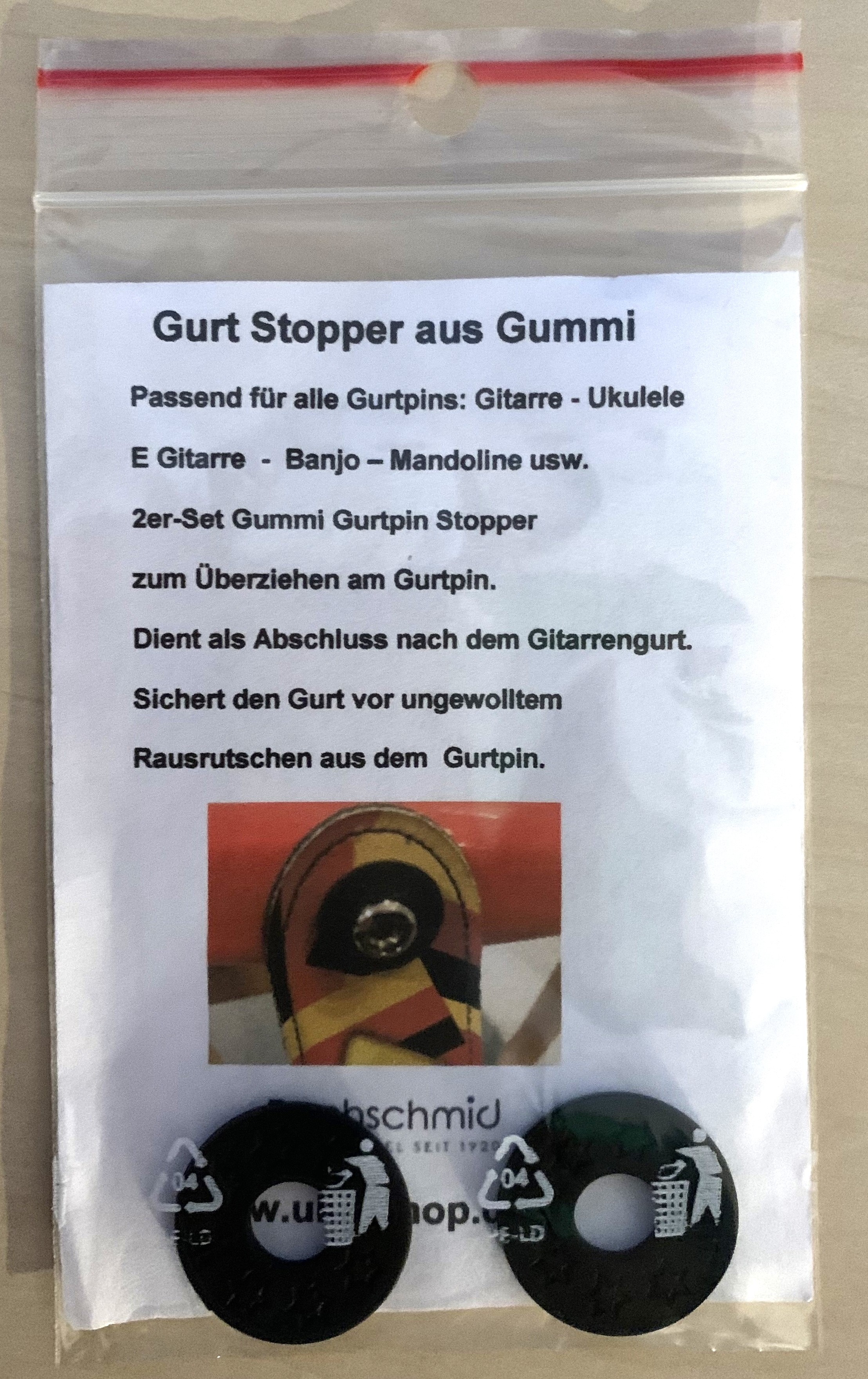 2 x Gurt Stopper aus Gummi für alle Gurtpins