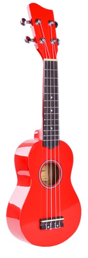 3 x Sopran Ukulele - rot blau natur - Sonderpreis