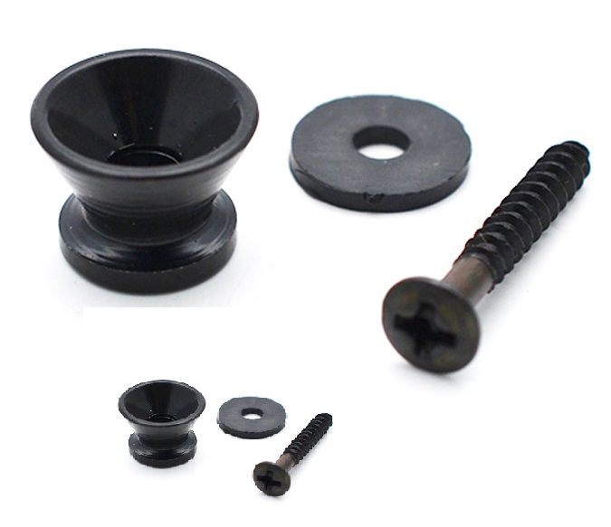 Ukulelen Gurt schwarz 4 cm breit mit 2 Gurtpins schwarz