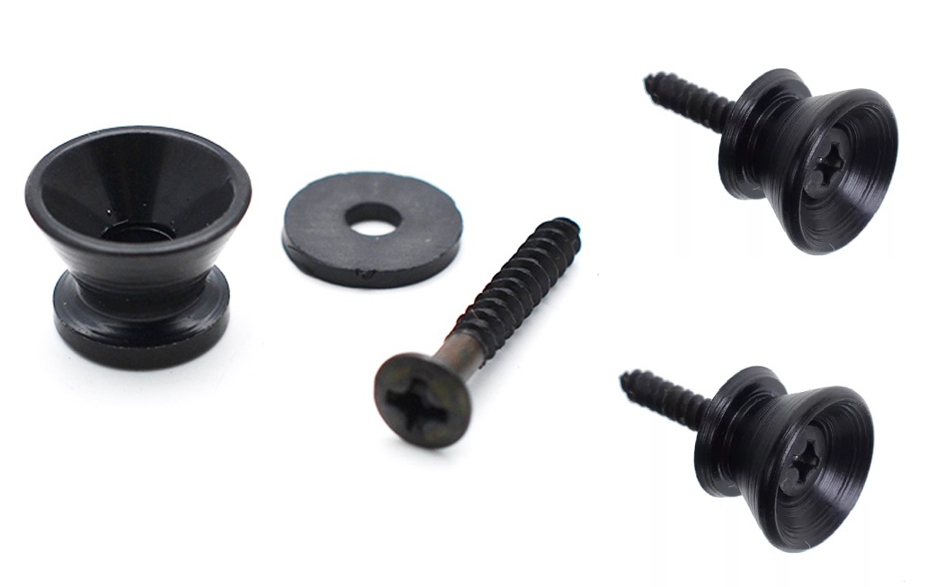 Ukulelen Gurt schwarz 4 cm breit mit 2 Gurtpins schwarz