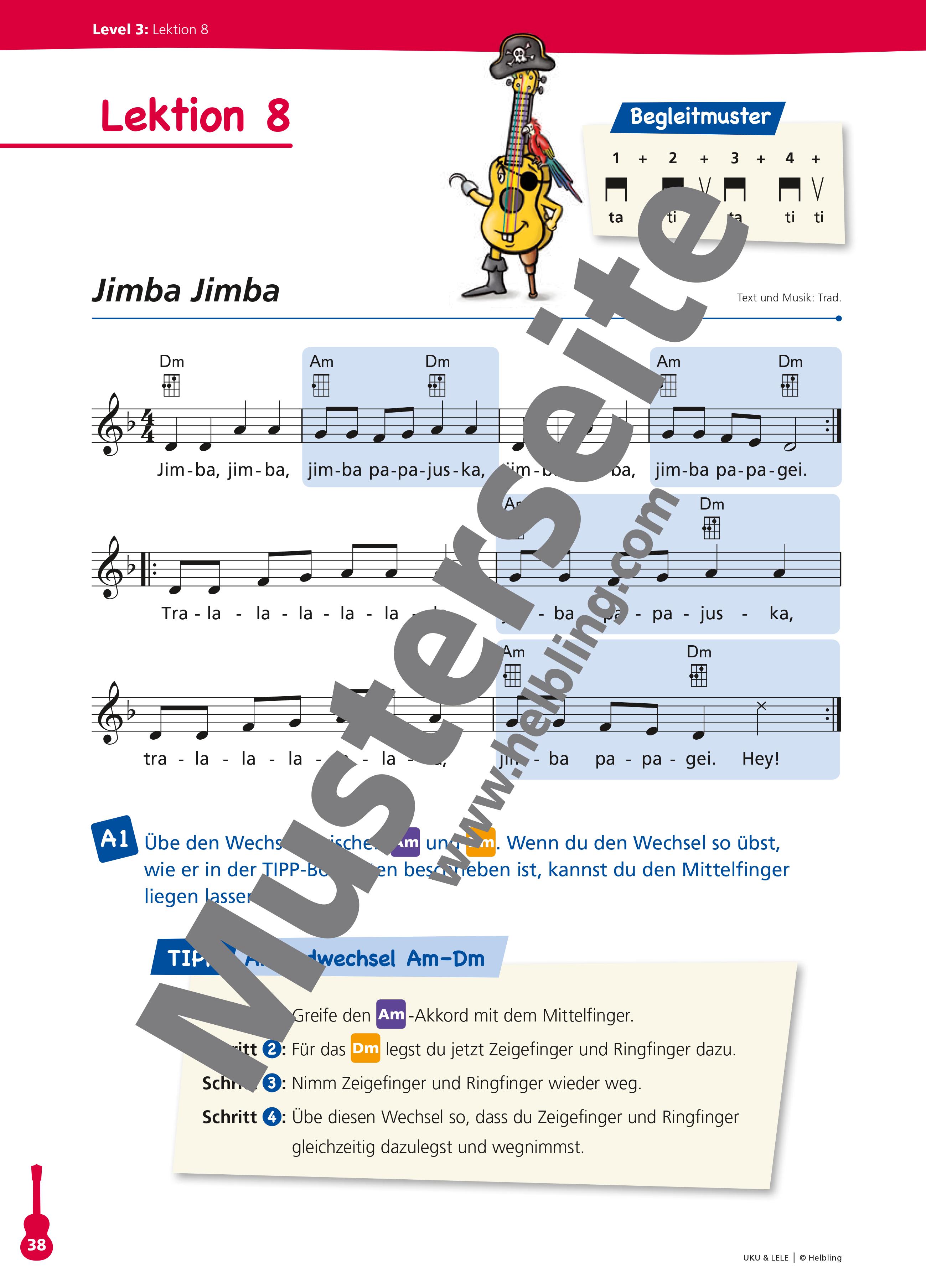 Sopran Ukulele mit Farbsaiten + Gigbag + Notenheft + Filzplektren