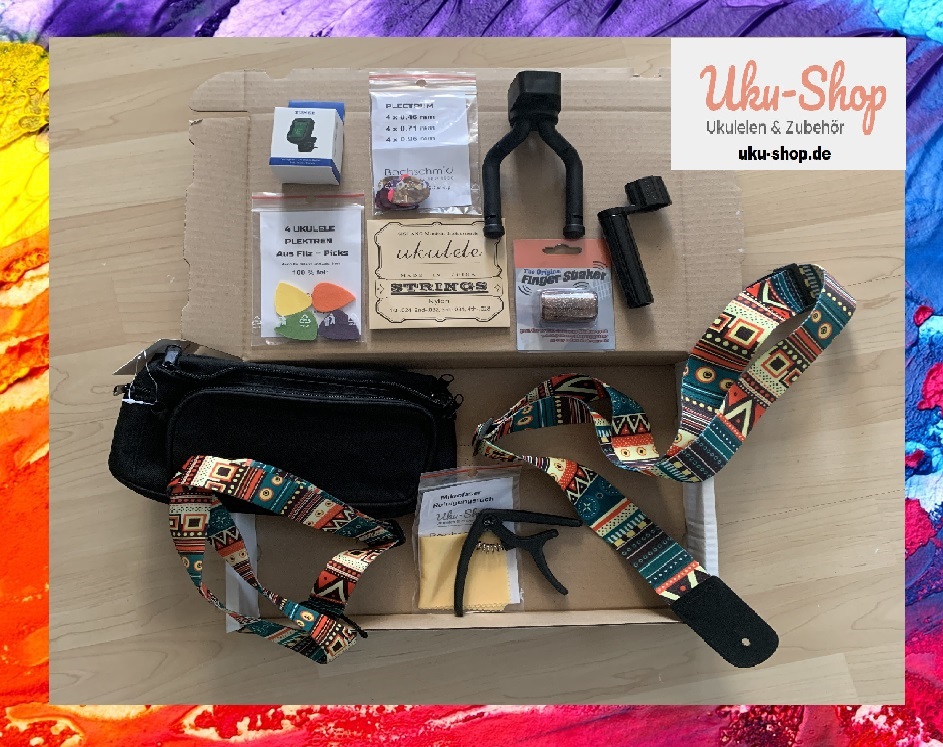 Bauchtasche und Ukulelen Zubehör komplett 12 Teile